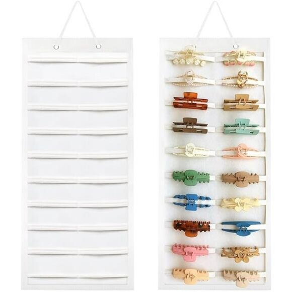 Hanging Claw Clip Organizer Hair Bow Holder Storage Rack for Wall Door Closet - Picture 8 of 8